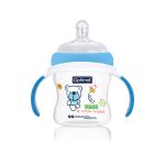 OPTIMAL Extra Wida Neck Feeding Bottle W/Handle Blue 150ml