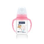 OPTIMAL Narrow Neck Orthodontic Feeding Bottle- Handle 140ml Pink