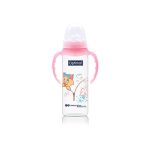 OPTIMAL Narrow Neck Orthodontic Feeding Bottle With Handle 240ml Pink