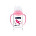 OPTIMAL Narrow Neck Feeding Bottle With Handle 140 ML Pink