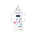 OPTIMAL Wide Neck Feeding Bottle With Handle 300ml White