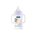 OPTIMAL Wide Neck Feeding Bottle With Handle 240ml White