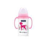 OPTIMAL Wide Neck Feeding Bottle With Handle 240ml Pink