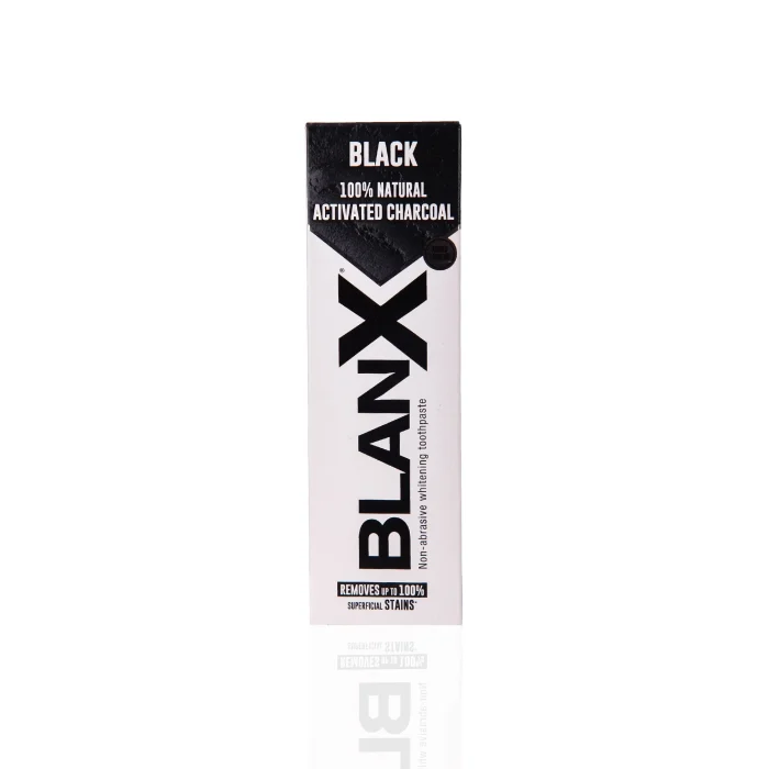Products2-01-700x700-1.webp BLANX BLACK CHARCOAL NATURAL ACTIVE CARBON TOOTHPASTE FOR WHITER SMILE 75 ML - Image 1