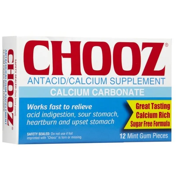 Chooz Antacid Calcium Supplement 12 Mint Gum