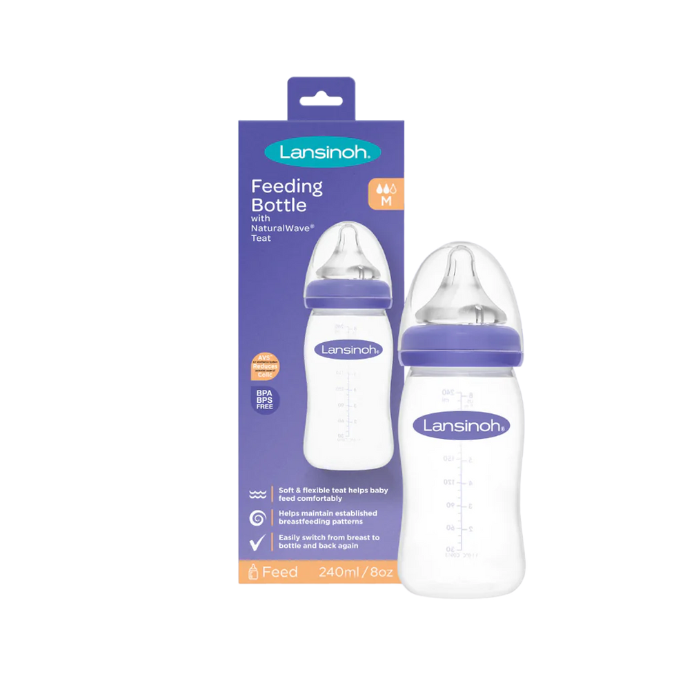 LANSINOH PLASTIC FEEDING BOTTLE 240ML