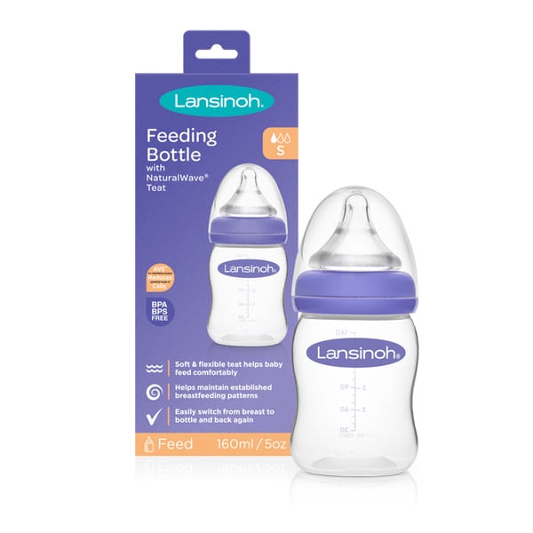 LANSINOH PLASTIC FEEDING BOTTLE 160ML