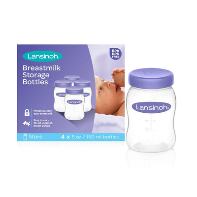 LANSINOH BREASTMILK STORAGE BOTTLES X4