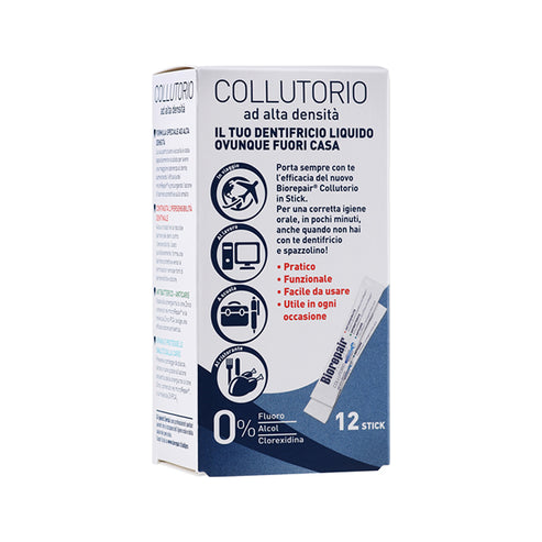 biorepaircollutoriomouthwash12skick.jpg BIOREPAIR MOUTHWASH TRIPLE ACTION-12 STICKS-TRAVEL PACK - Image 1