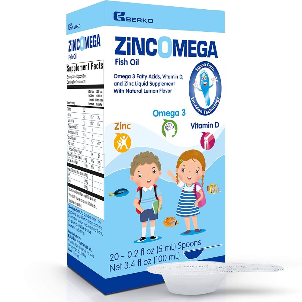 ffc95de5a0494e0c84d981bee239fbde-Original.jpg Zincomega Fish Oil + Vitamin D & Zinc Supplement 20 Spoons - Image 1